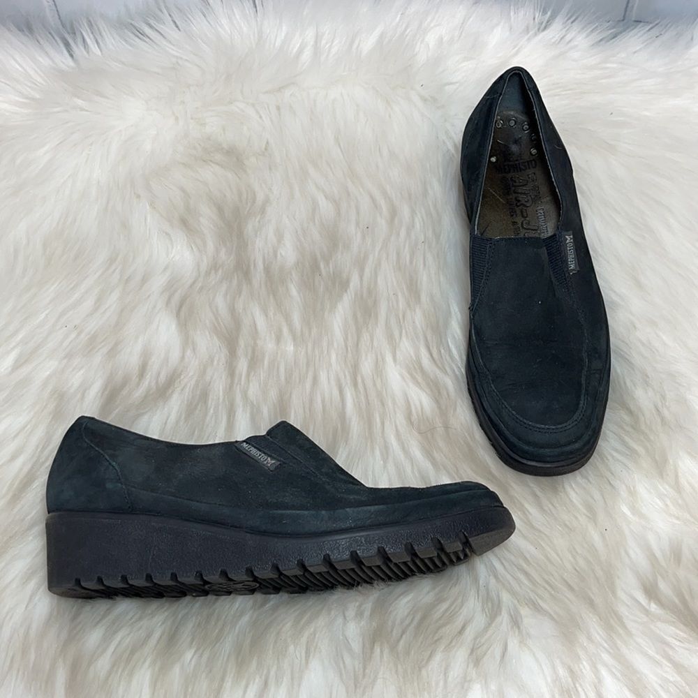Mephisto AirJet Black Suede Slip On Flats Sz 6